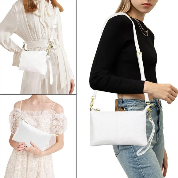 Leather Wristlet Wallet Clutch for Women Small Crossbody Phone Bag - Picture 6 of 6